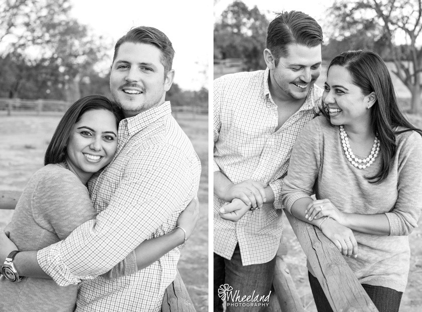 flirty black and white engagement photos