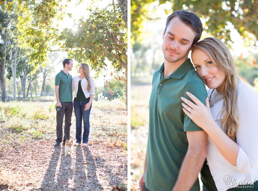 Engagement Photos with dog at irvine regional park