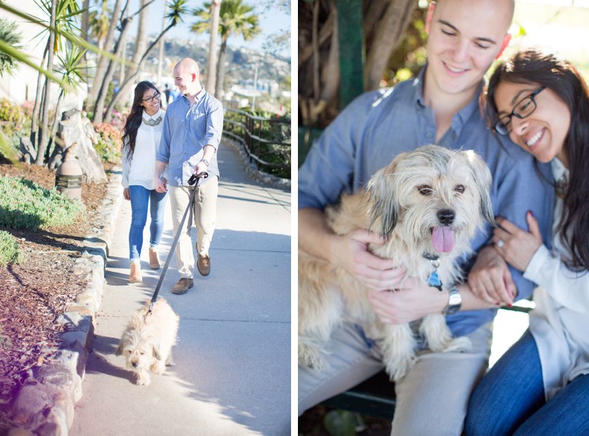 Laguna Beach Engagement Session with dog