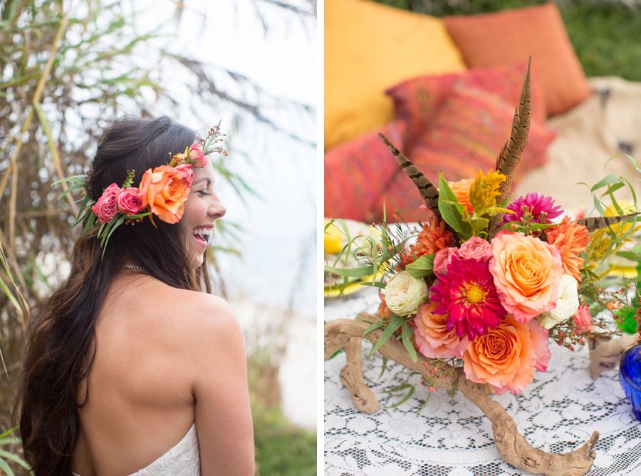 Boho Beach Oasis Wedding inspiration San Onofre featured on The Perfect Palette