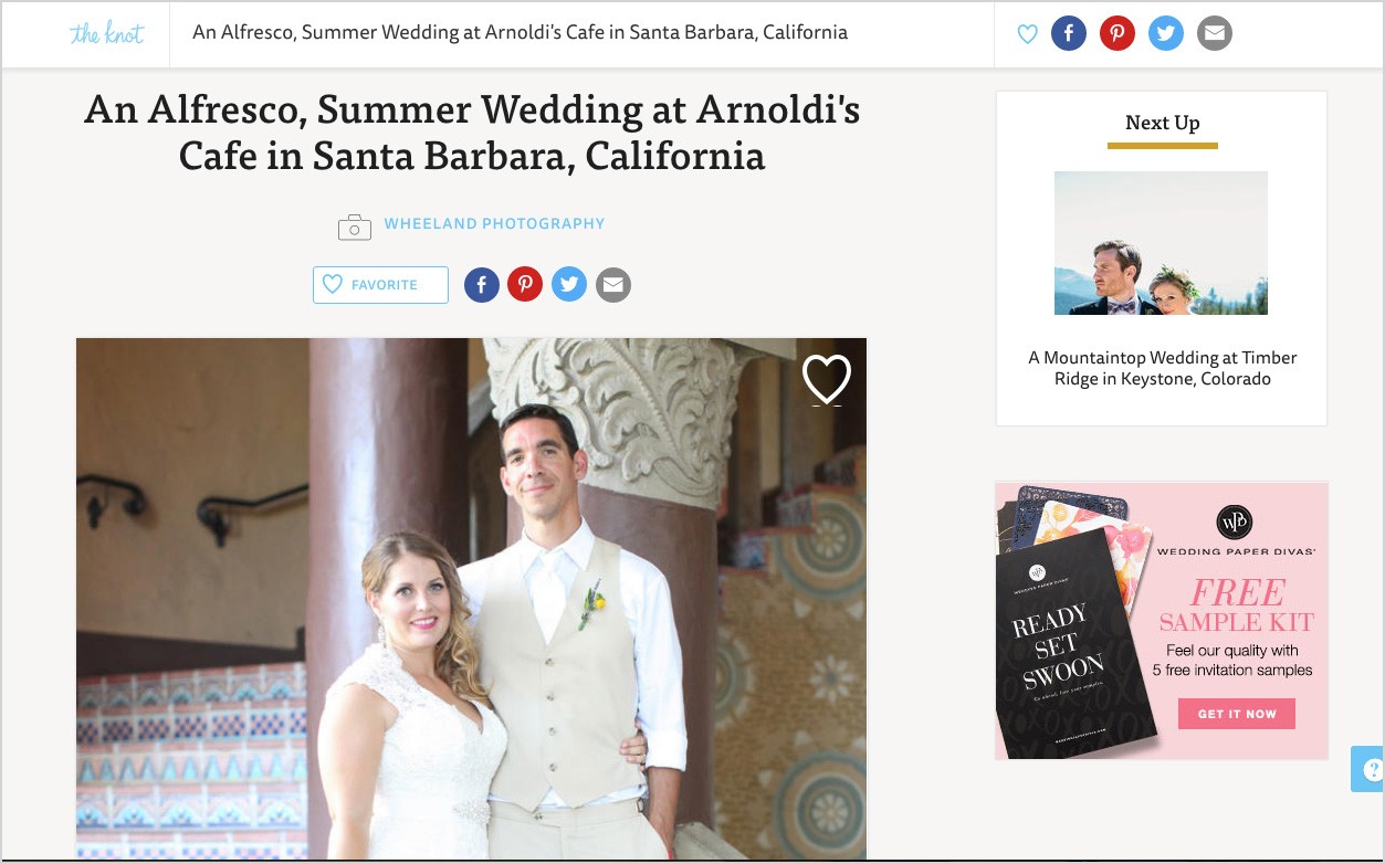 An Alfresco, Summer Wedding at Arnoldi's Cafe in Santa Barbara, California